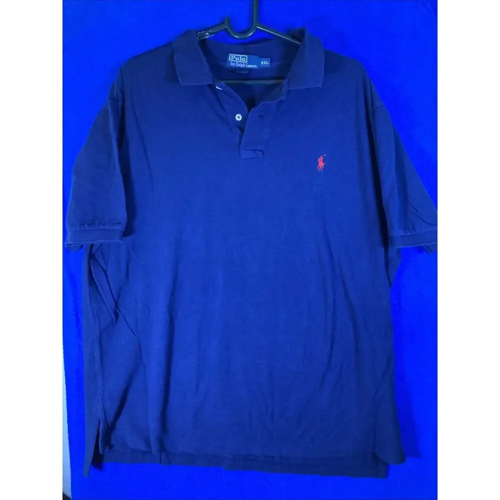 Polo By Ralph Lauren Men XXL Royal Blue Polo Shirt Short Sleeve red pony